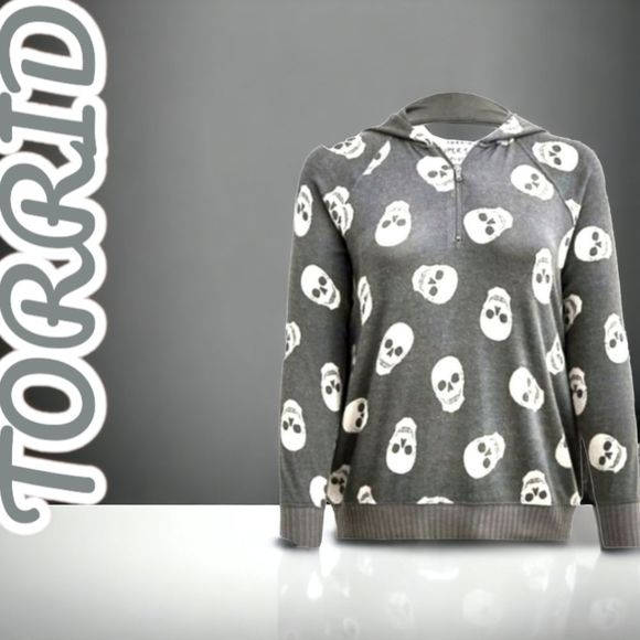 torrid Tops - PRICE FIRM! NEW TORRID Super Soft Skull 1/2 Zip Front Hoodies!
